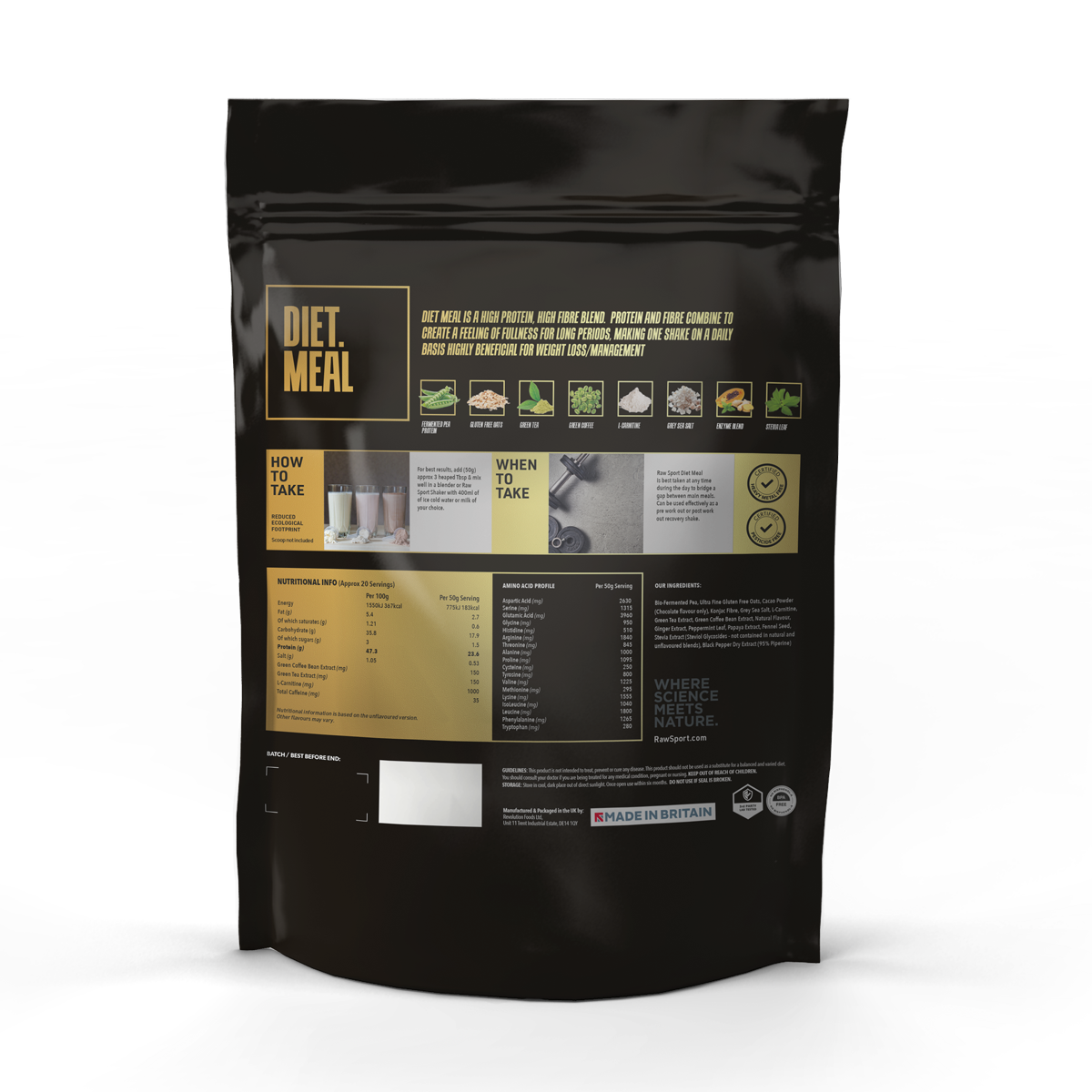 Diet Meal Protein (1KG) Powder - Revolution Foods (pioneers in plant nutrition)
