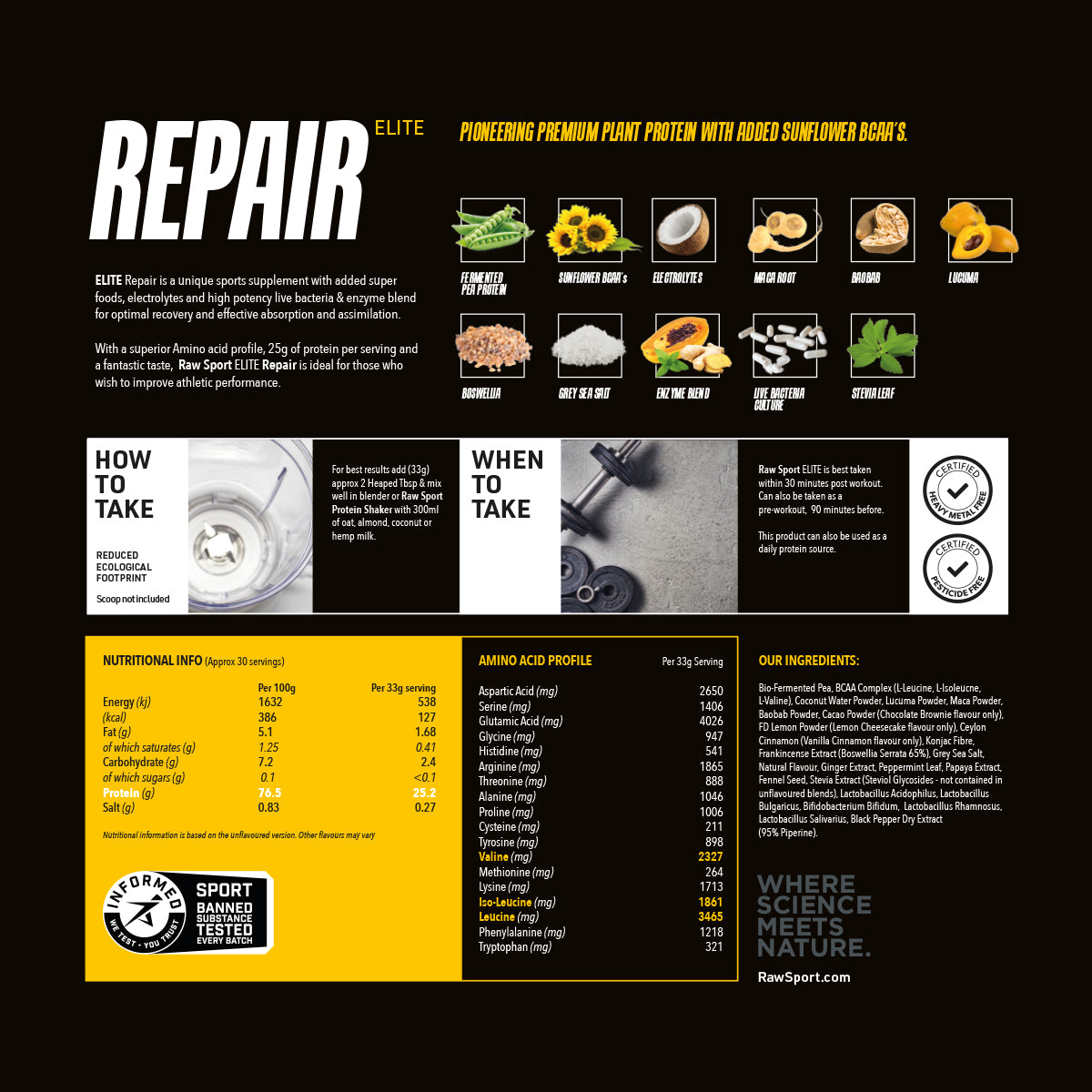 Elite Repair Protein Powder - Revolution Foods (pioneers in plant nutrition)