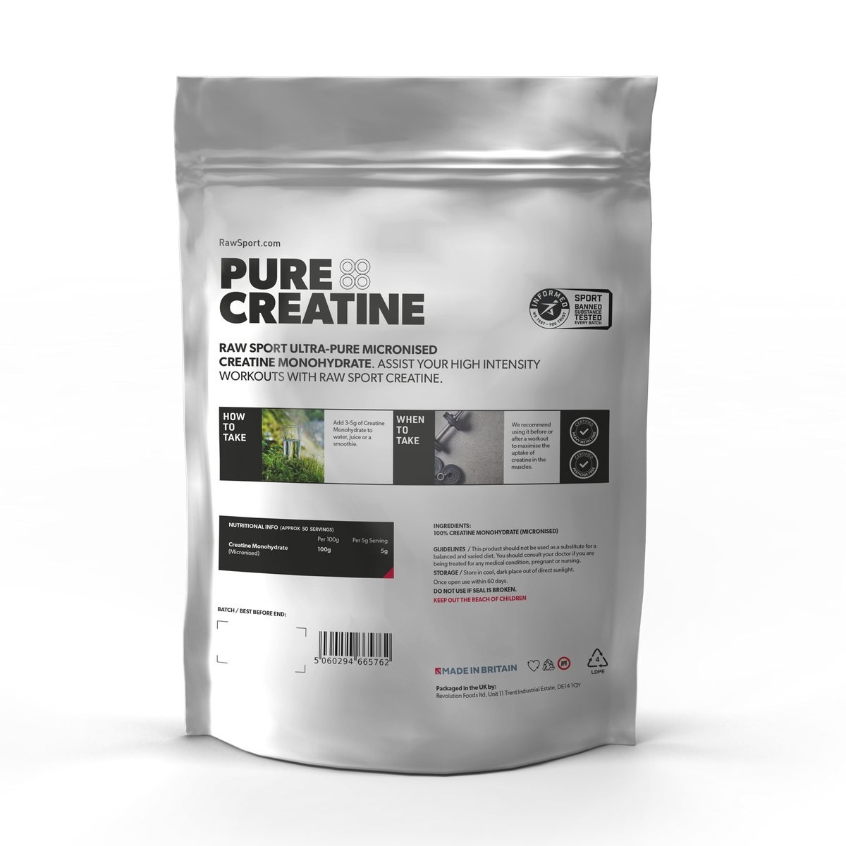 Vegan Creatine Monohydrate 250g Pure