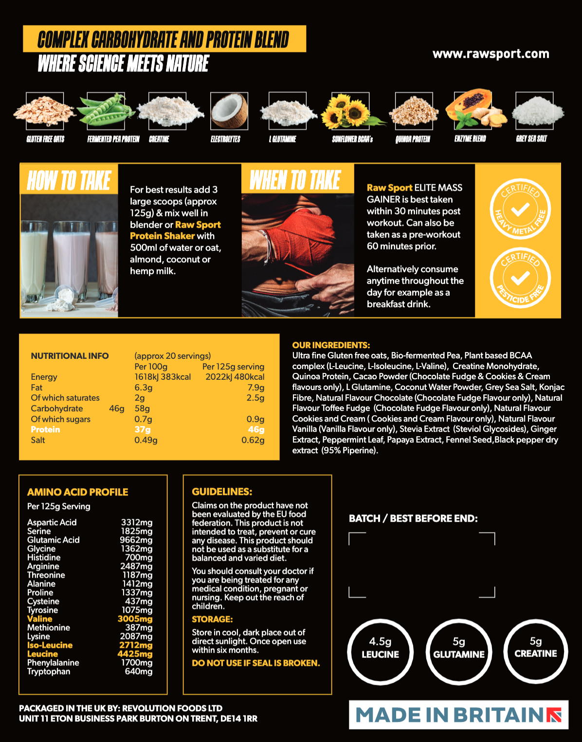 Mass Gainer Protein Powder | Sample - Revolution Foods (pioneers in plant nutrition)